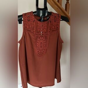 Halogen size small cooper brown sleeveless blouse